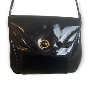 Vintage  RO-EL Montreal Black Vinyl Crossbody Bag